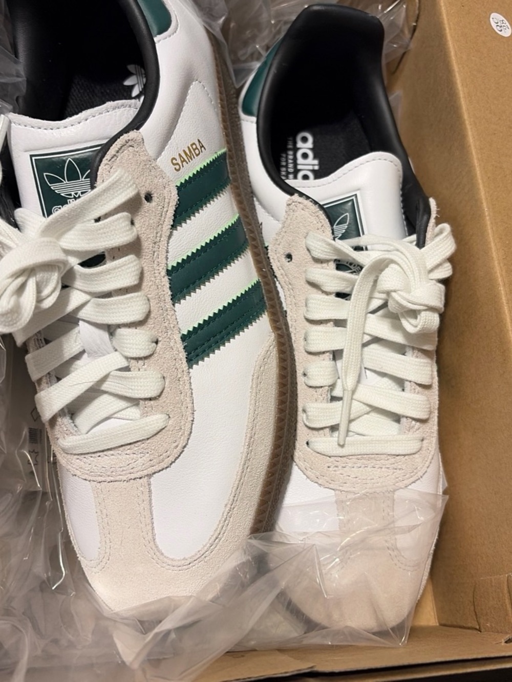 adidas Samba Retro Sneakers in White and Green